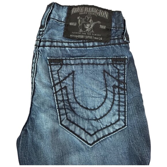 True Religion Men's Bobby Super T seat 34 Bootcut Jeans Size 30
